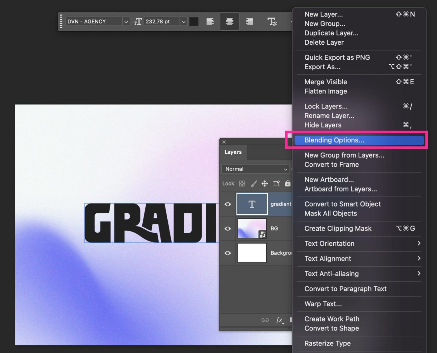 Áp dụng Gradient Overlay