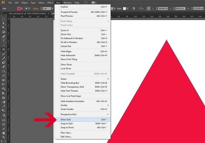 Cách hiển thị lưới trong Illustrator
