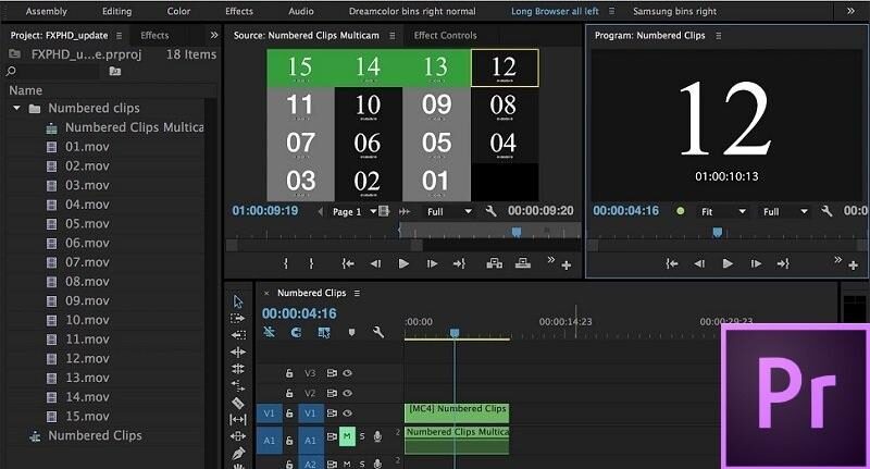 Giao diện Adobe Premiere Pro CC