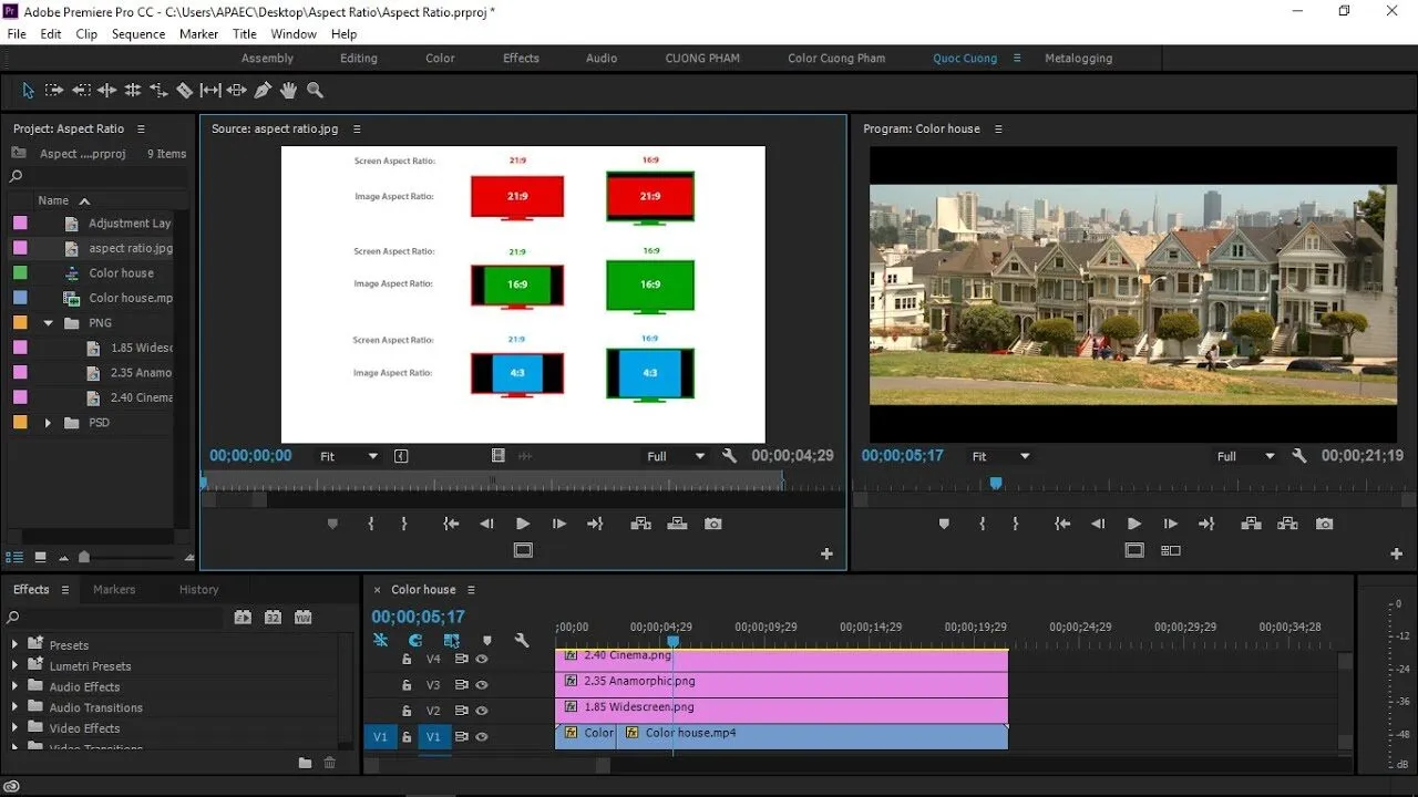 Hướng Dẫn Sử Dụng Khung Hình Trong Premiere Pro